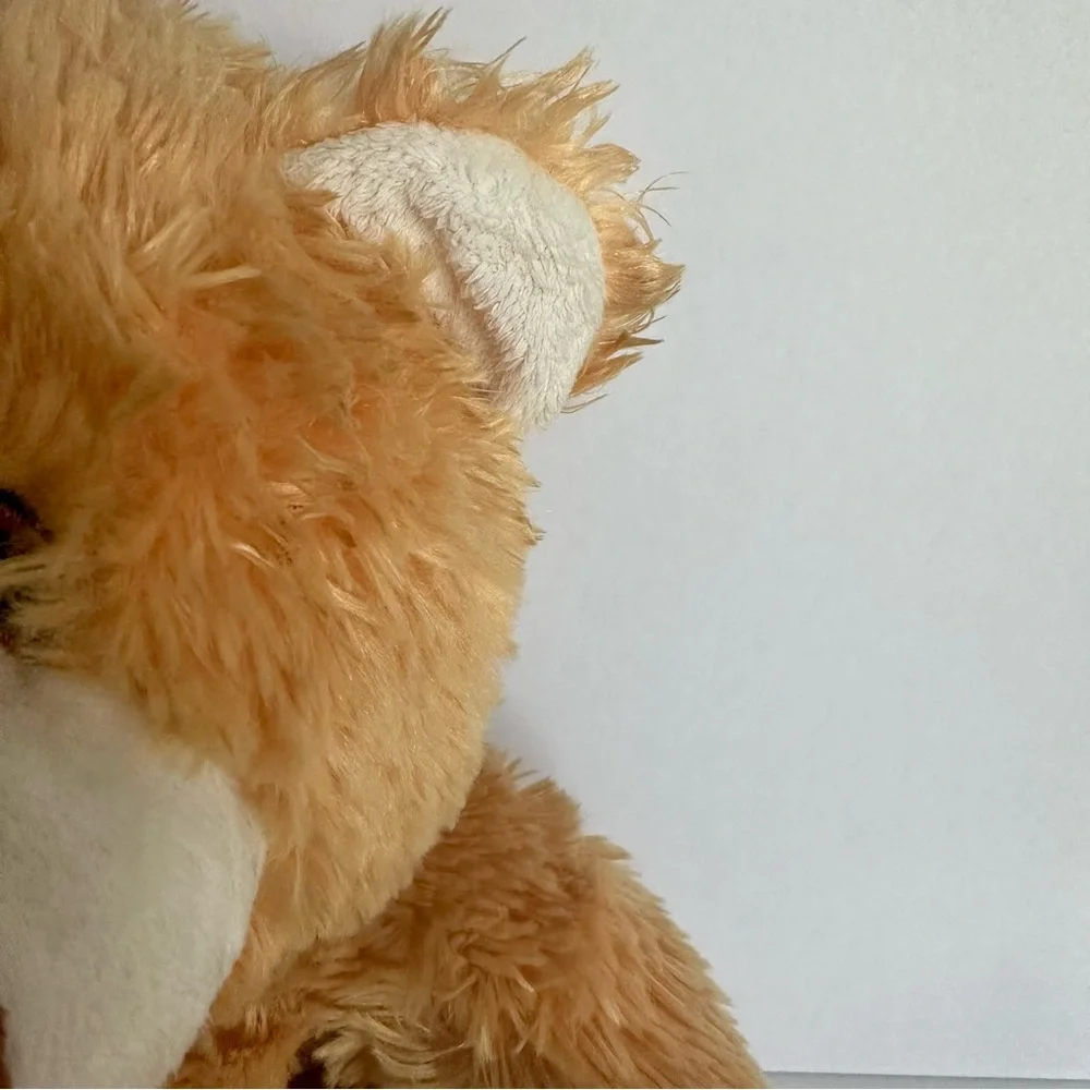 Calplush 2015 Tan Brown Teddy Bear Plush Love Heart Bow Cuddly Stuffed Animal